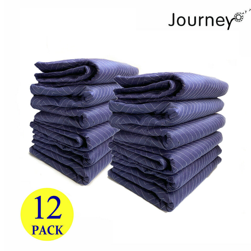 12pcs Moving Blankets 80" X 72" Pro Economy Quilted Shipping Furniture Pads Mats