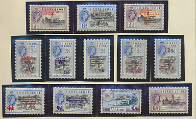 Sierra Leone Stamps Scott #242//256, Mnh, 12 Different 1963 Overprints