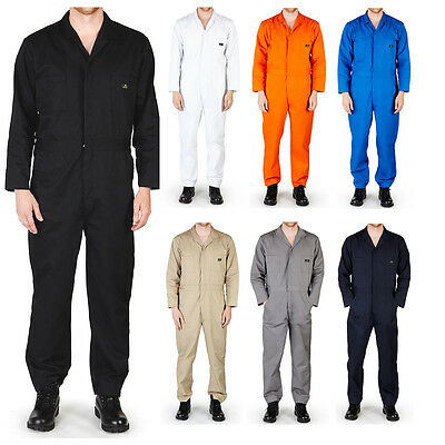 Mens Premium Long Sleeve Coverall Overall Boilersuit Mechanic Protective Work
