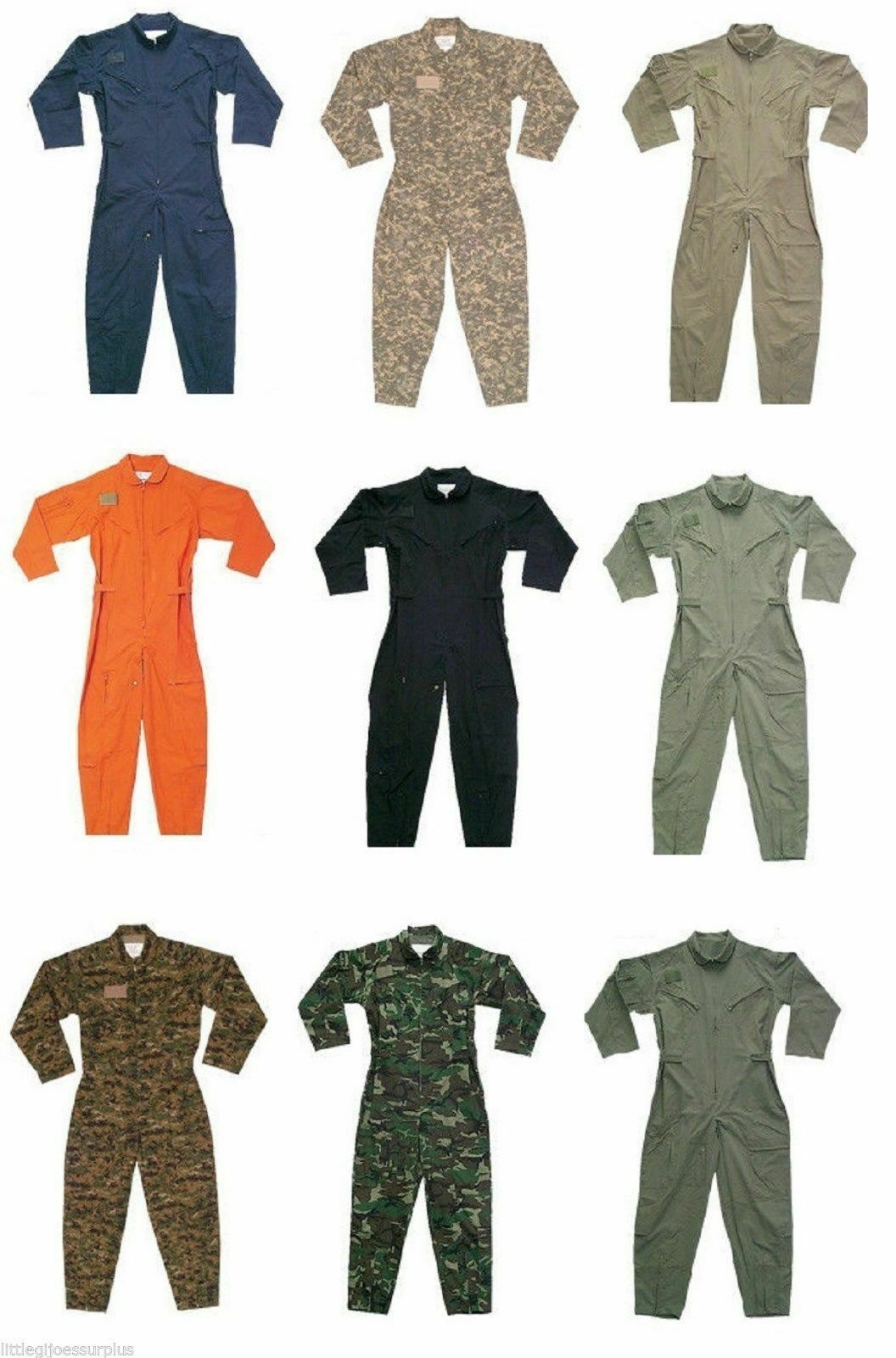 Flight Suit Air Force Style Military Style Flight Coveralls Camouflage Or Solid
