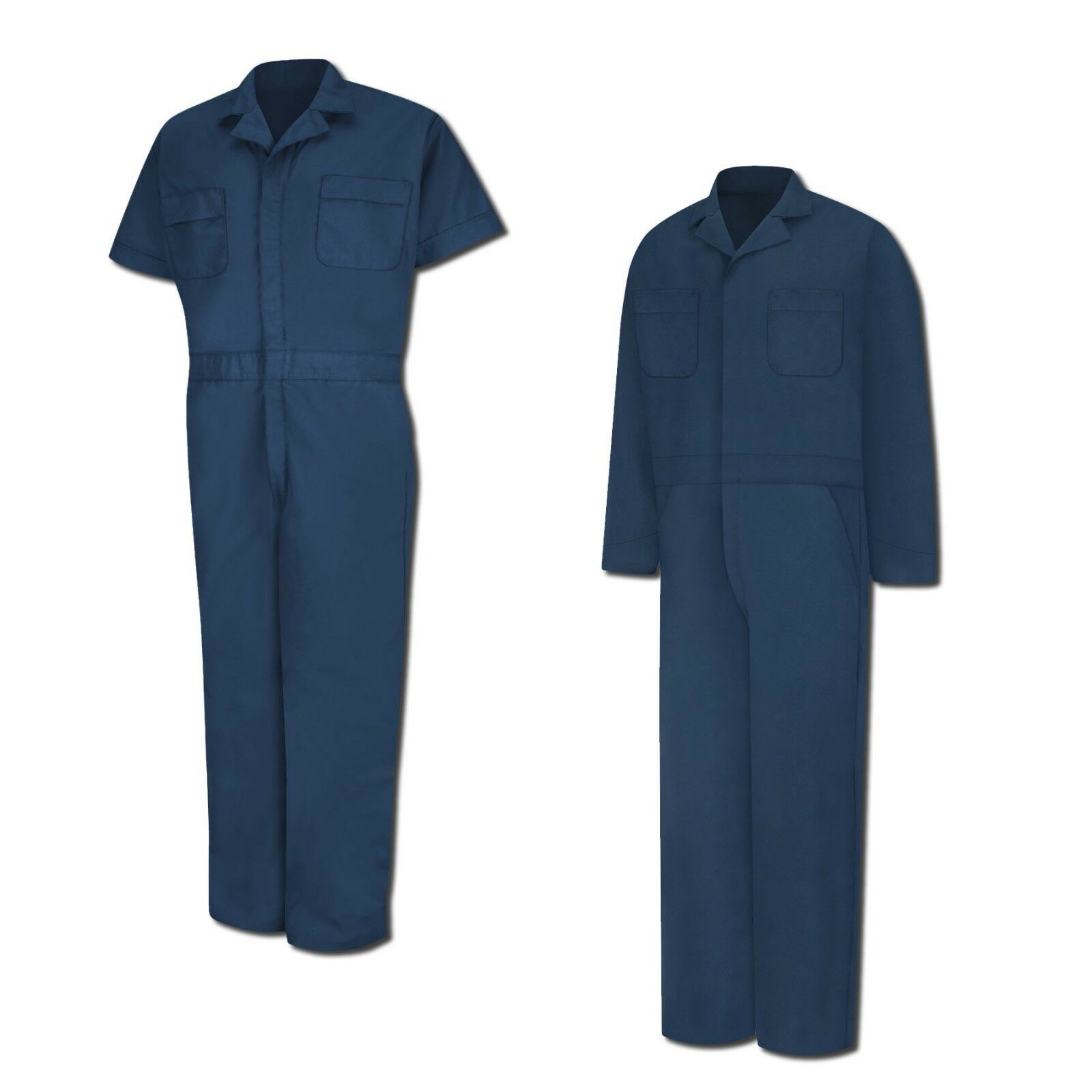 Red Kap Speedsuit Navy Short / Long Sleeve  Zip-front Work Coverall Action Back