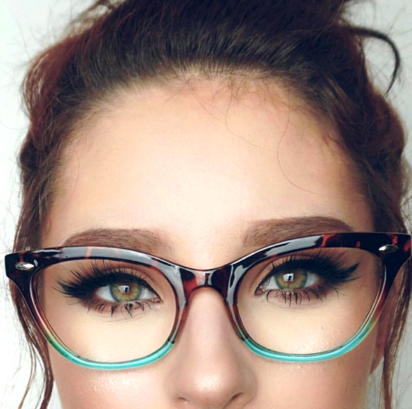 Cat Eye  "ombre" Women Eyeglasses Tortoise Two Tone Gradient Shadz Gafas